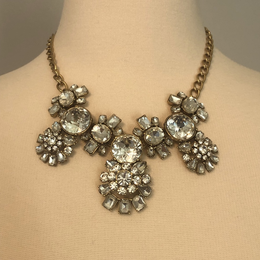 J. Crew Gold-Tone Crystal Statement Necklace